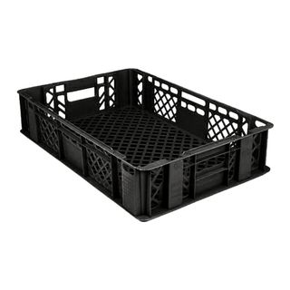 Agricultural Vented Stackable Black Crate600 x 400 x 128mm