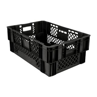 Agricultural Vented Stackable Black Crate600 x 400 x 240mm