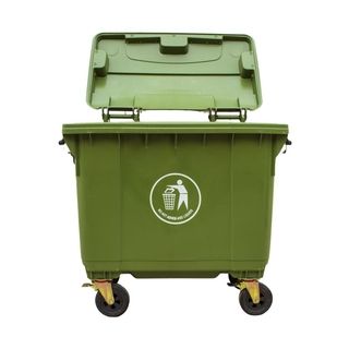 Large Industrial 4 x Wheel Bin1100L - Green