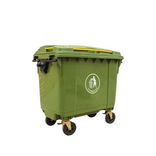 Large Industrial 4 x Wheel Bin660L - Green
