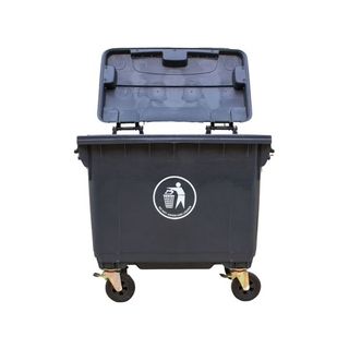 Large Industrial 4 x Wheel Bin660L - Dark Grey