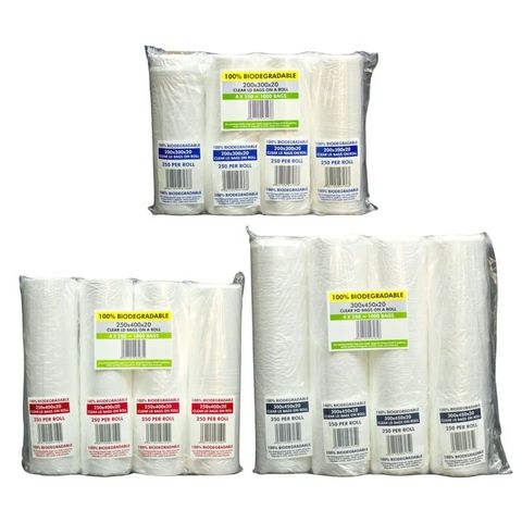 Biodegradable-bags-on-a-roll-clear-various-sizes-bales-of-4-rolls