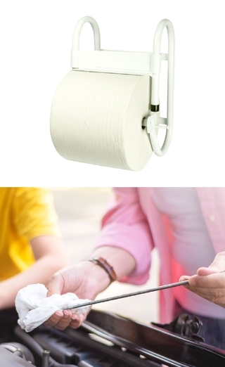 Tissue-paper-handy-wipes-impi-roll-used-in-a-garage